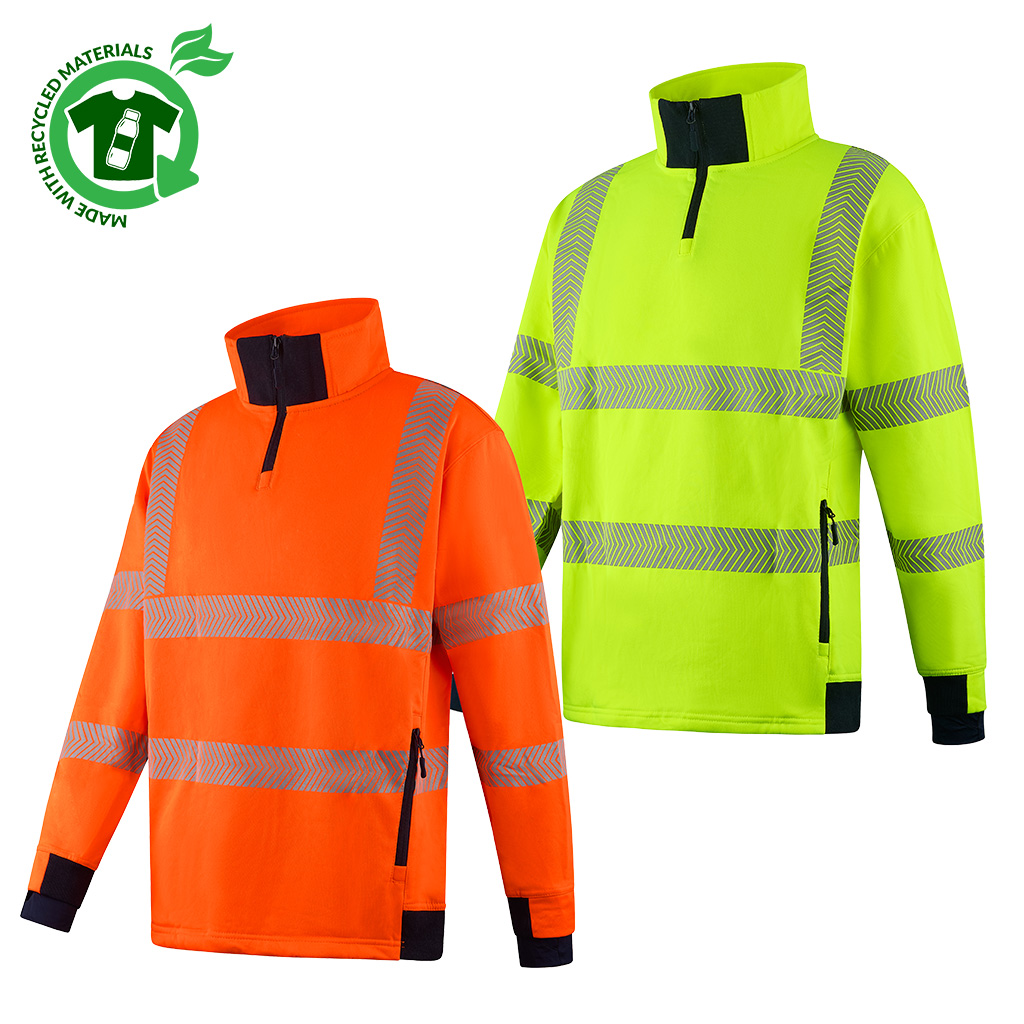 FGXeco RECYCLED HI-VIS QUARTER ZIP SWEAT SHIRT