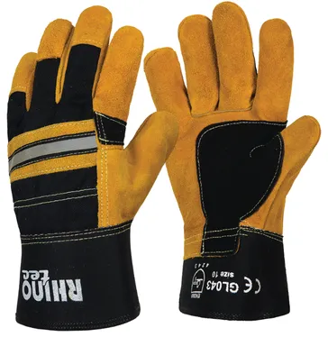RHINOtec HEAVY DUTY  RIGGER GLOVES RUBBERISED CUFF