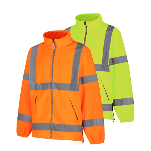 [FJ955] AQUA FULL ZIP HI-VIS POLAR FLEECE