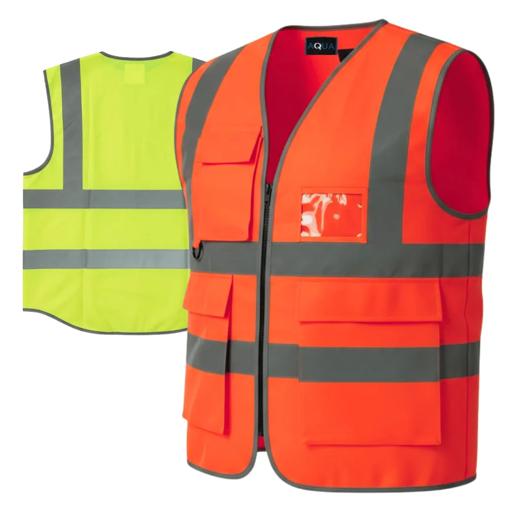 [WC090] AQUA EXECUTIVE HI-VIS WAISTCOAT