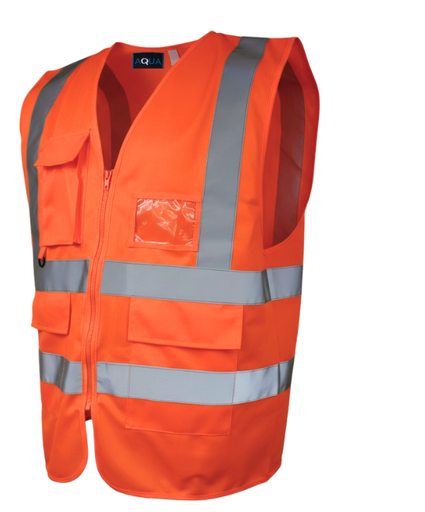 [WC090] AQUA EXECUTIVE HI-VIS WAISTCOAT