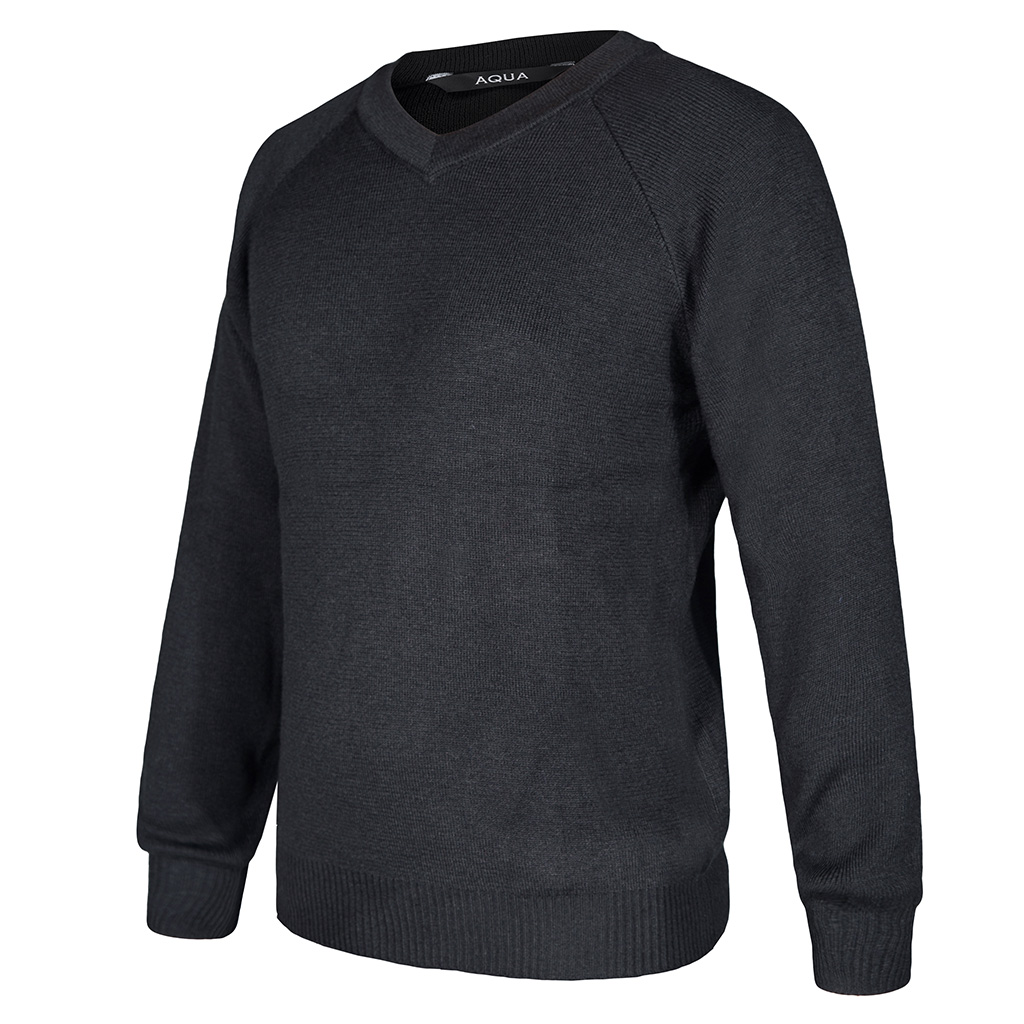 [JP003] AQUA COTTON ACRYLIC V-NECK JUMPER