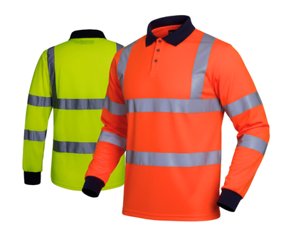 [PS010] AQUA CLASSIC LONG SLEEVE HI-VIS  POLOSHIRT
