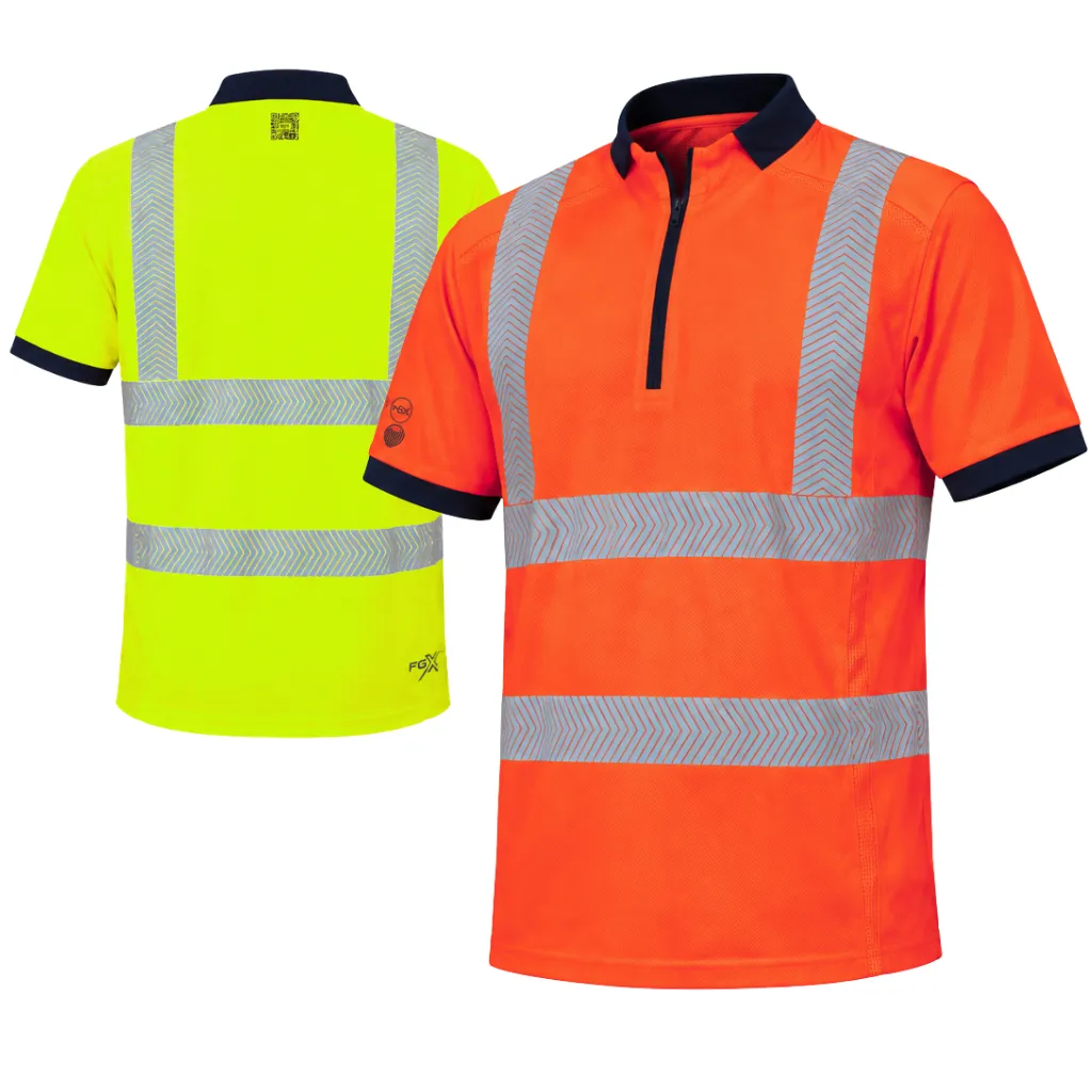 [PS020] FGXeco S/S Hi-Vis EN20471 RECYCLED VENTED POLOSHIRT