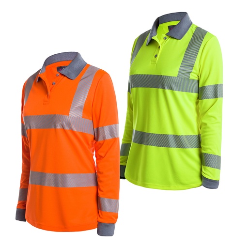 [PS086] WOMENS HI VIS LONG SLEEVE POLOSHIRT