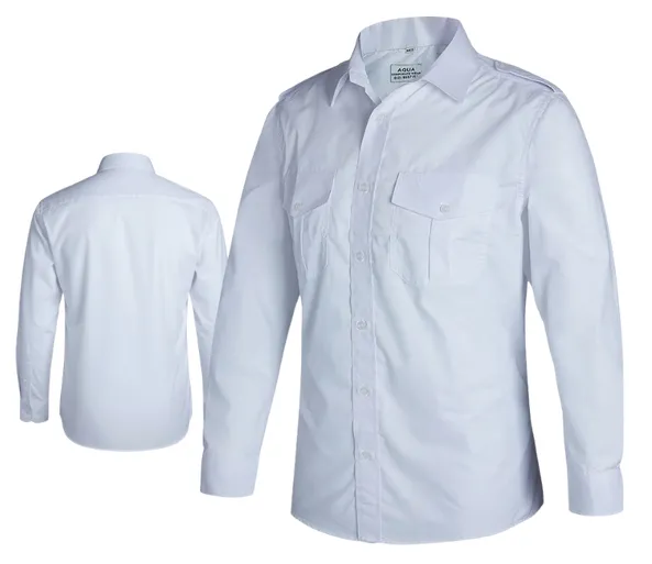 [SH058] AQUA MENS PILOT SHIRT L/S