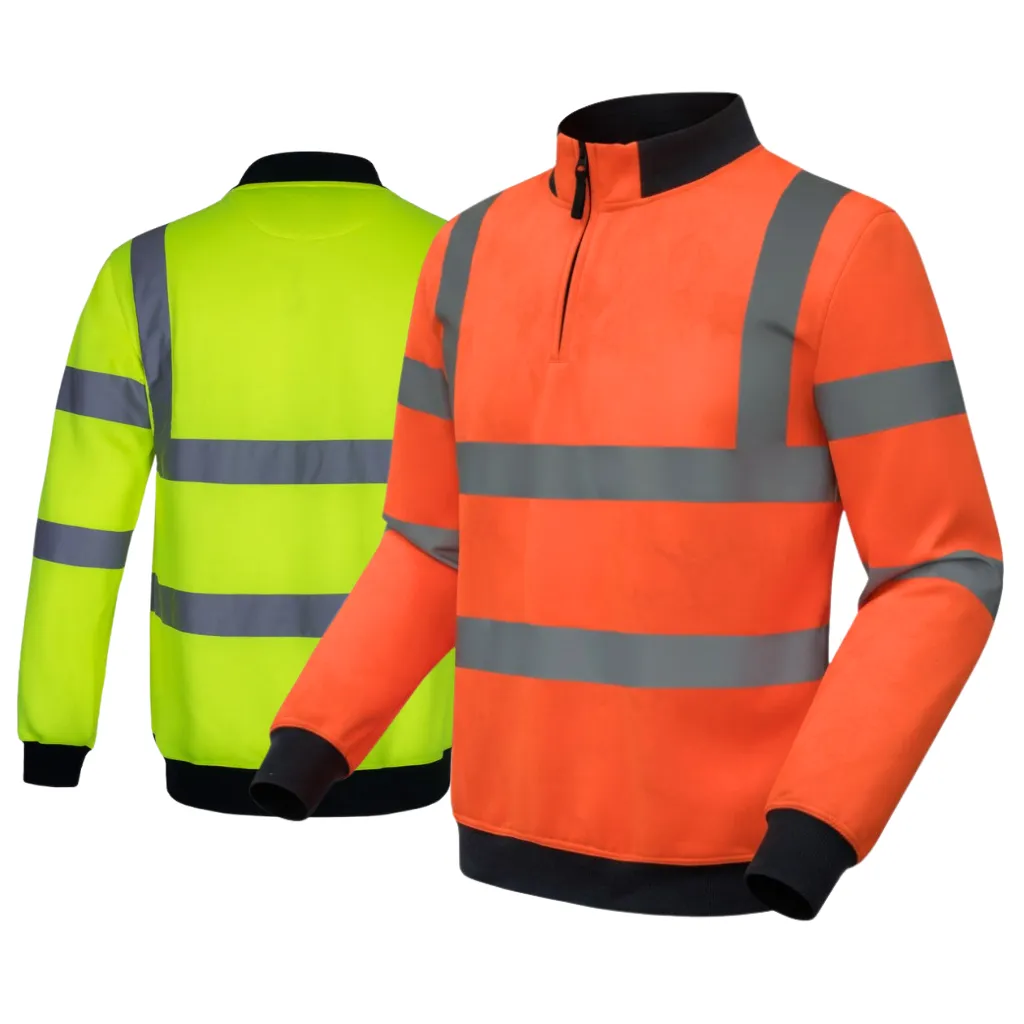 [SS001] AQUA HI-VIS QUARTER ZIP SWEAT SHIRT EN ISO 20471