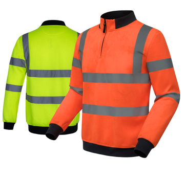 [SS001] AQUA HI-VIS QUARTER ZIP SWEAT SHIRT EN ISO 20471